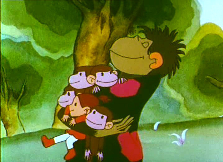 Кадры из мультфильма "Осторожно обезьянки"