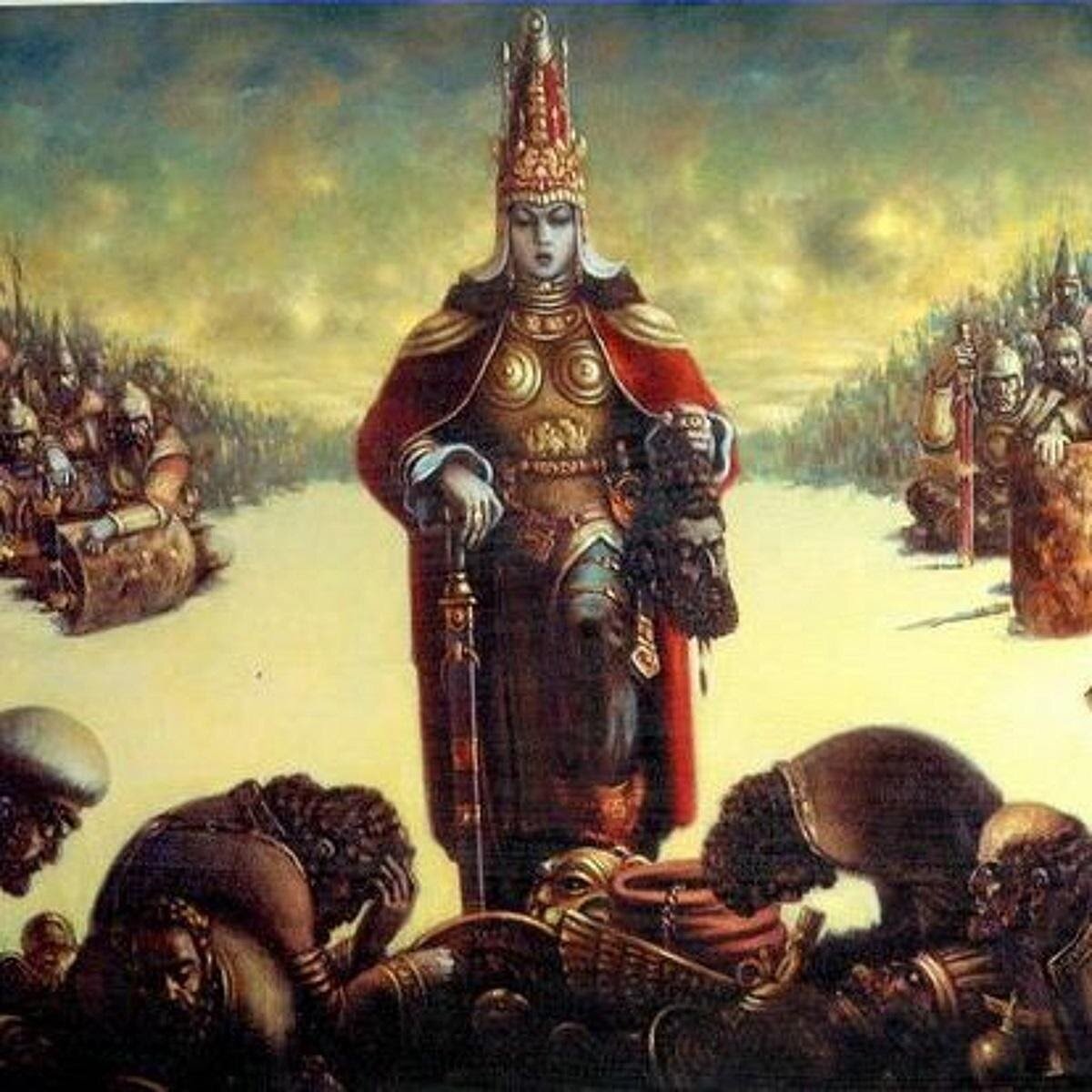 Томирис, легендарная массагетская царица VI в. до н.э. Картина современного художника