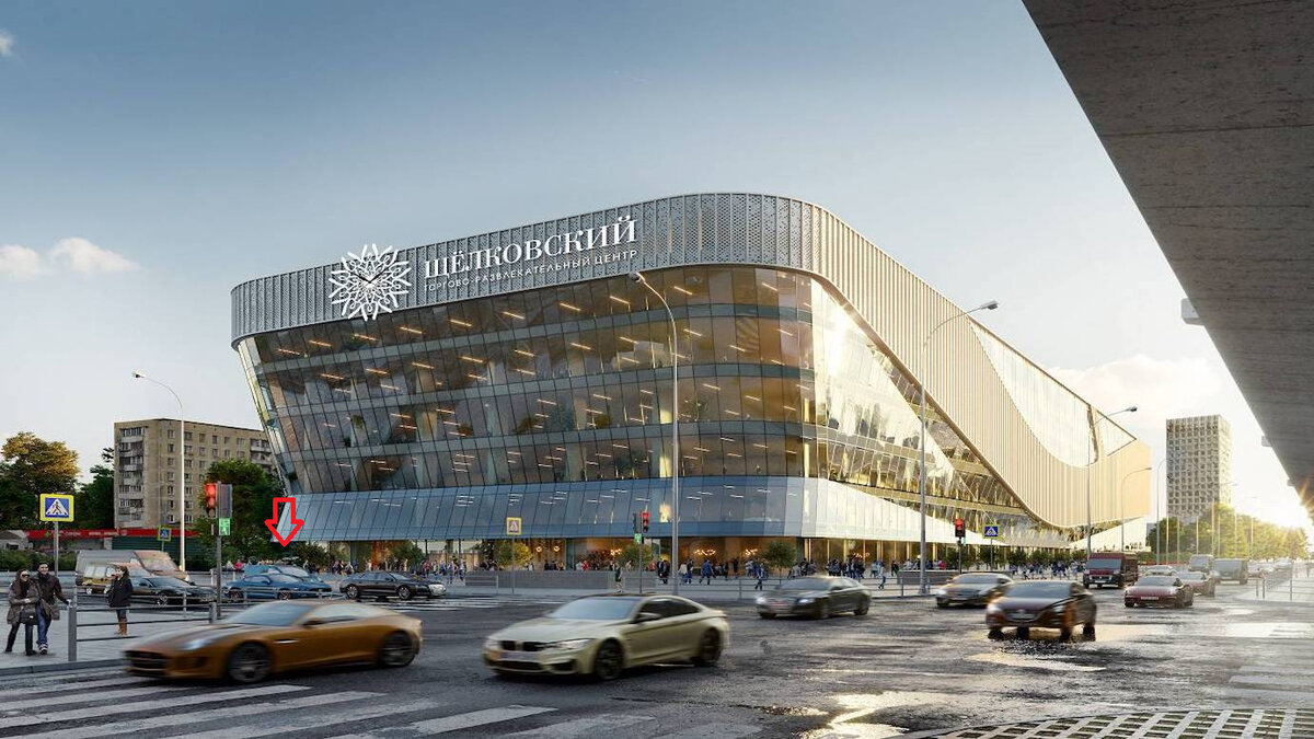 Это ТЦ Щелковский. Въезд на паркинг — где стрелочка.