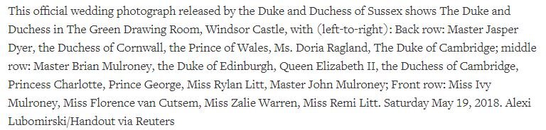 Из текста следует, что фото сделано в Зелёной Гостиной Виндзорского Замка 19 мая 2018 года