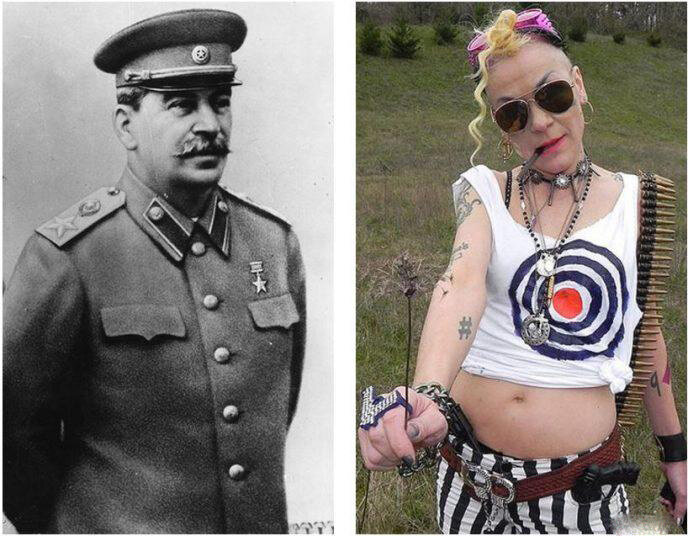 На фото у Крис образ Танкистки - героини комиксов.