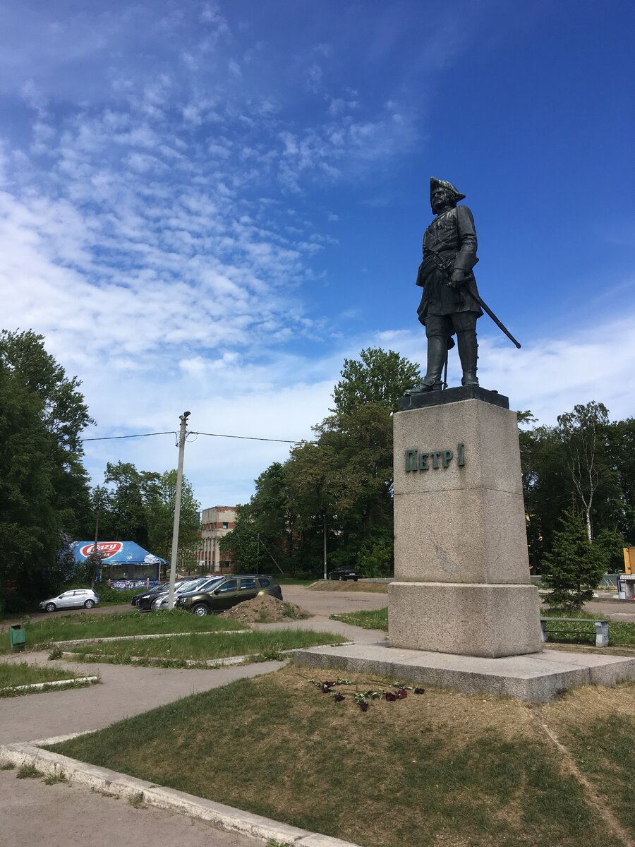 Петр I смотрит прямо на крепость Орешек, у которой очень богатая история. 