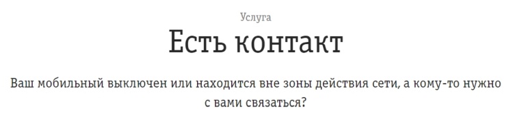 Краткое описание услуги "Есть контакт"