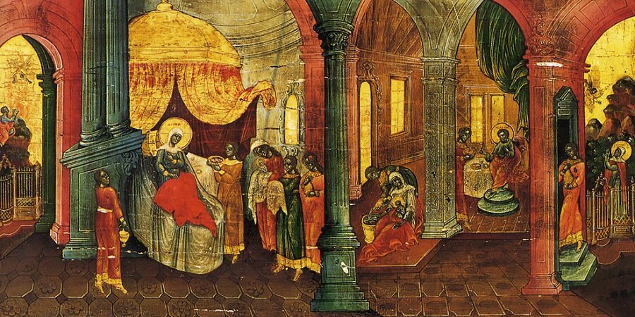Рождество Богородицы. Невьянская икона. Круг Богатыревых. Вторая четверть XIX в.