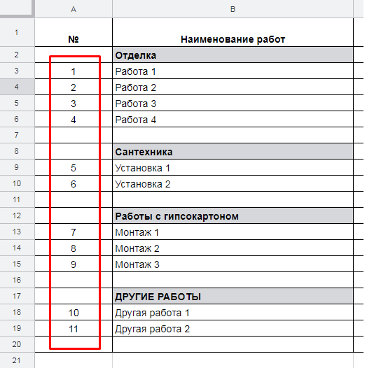 Сквозная нумерация проекта