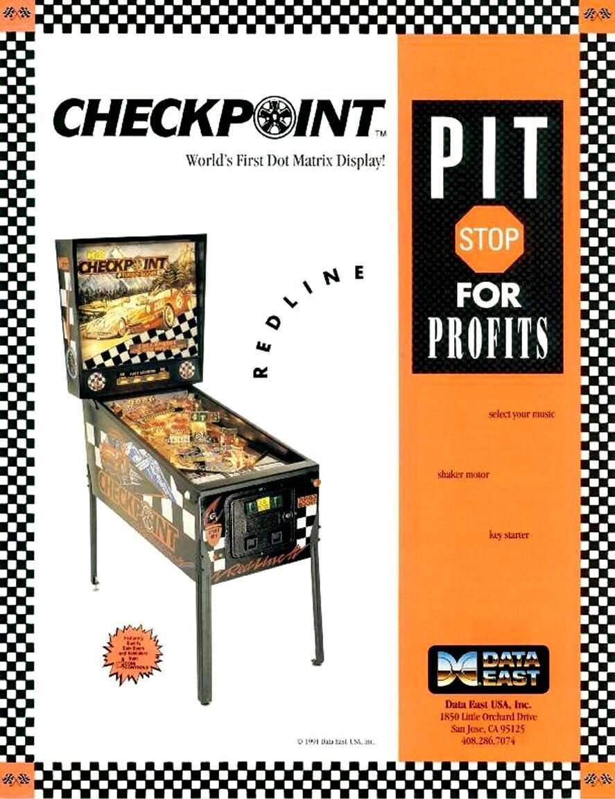 Флаер к пинболу  Checkpoint, 1991, Data East