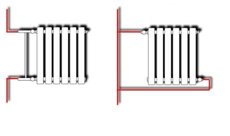 Слева — стандартная однотрубная система, в которую мы не рекомендуем вносить никаких изменений. Справа — «ленинградка», возможна установка ручных регулирующих вентилей и корректная замена радиатора 