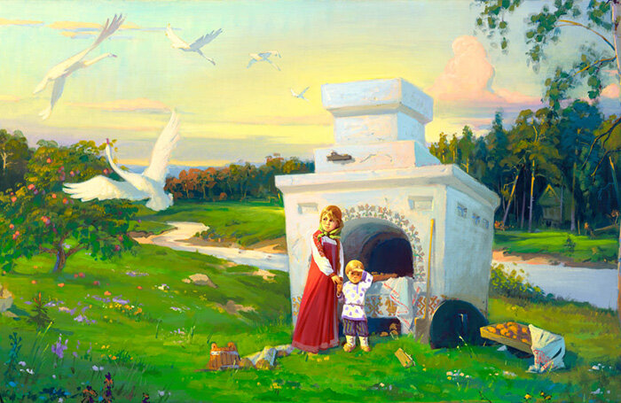 Гуси-лебеди, художник С.Мартинович