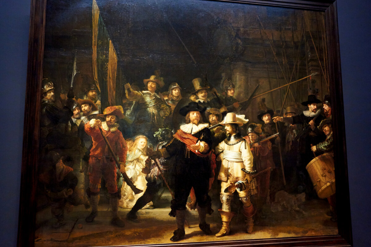 Картина Рембрандта  «Ночной дозор» в музее Rijksmuseum