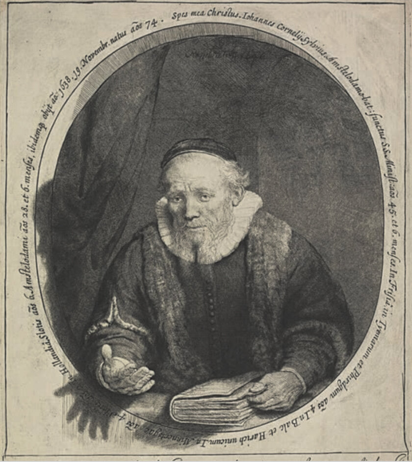 Рембрандт. Портрет Яна Корнелиса Сильвиуса. 1646 г. Офорт 