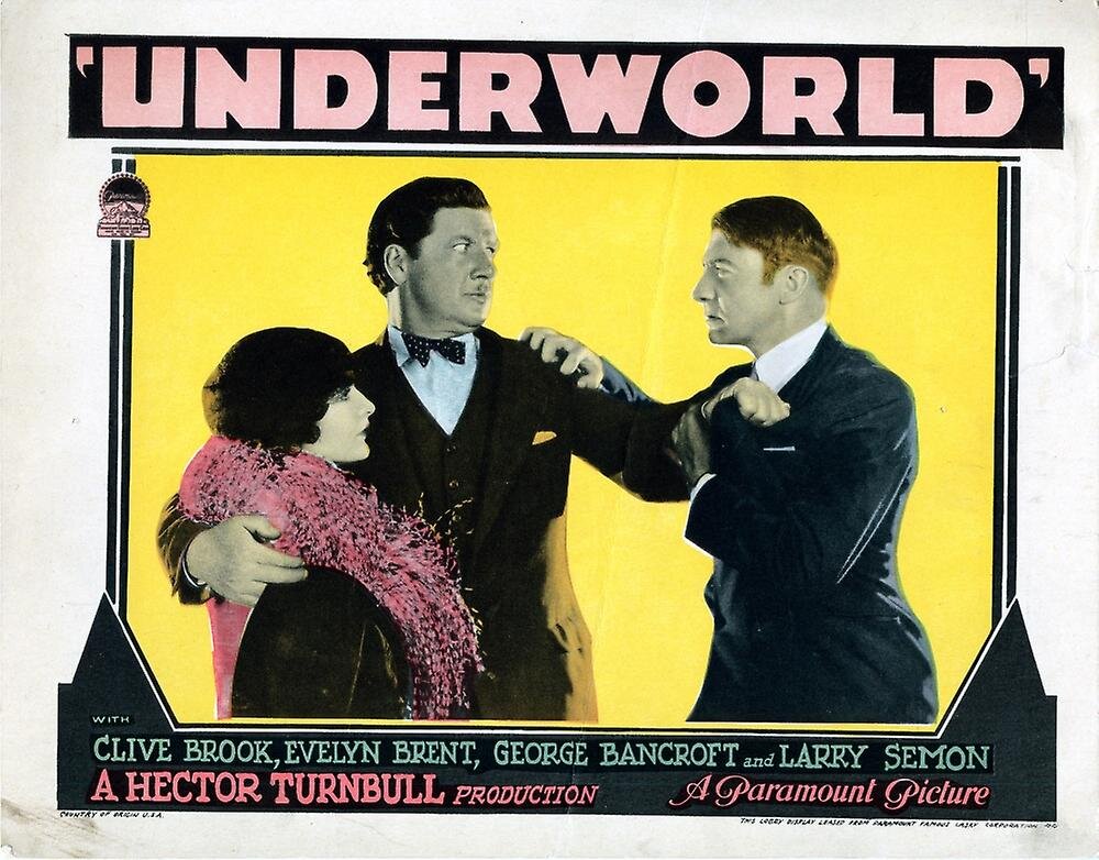 Уголовно-любовный треугольник на афише фильма "Преступный мир" (1927)