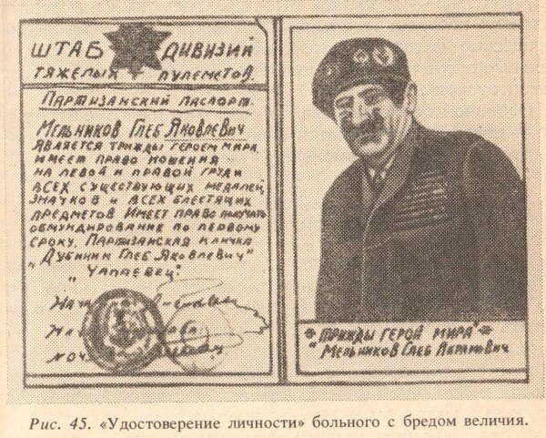 "Удостоверение личности" больного с бредом величия