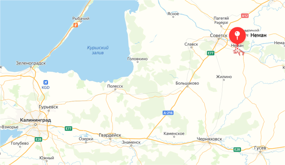 Неман в Калининградской области. Яндес.Карты