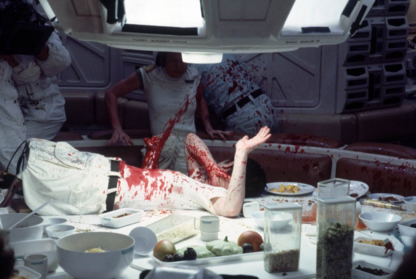 Съемки знаменитой сцены "рождения" чужого