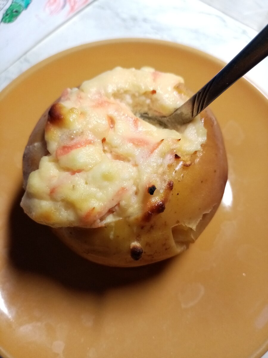 яблоки печеные с творогом и морковью 