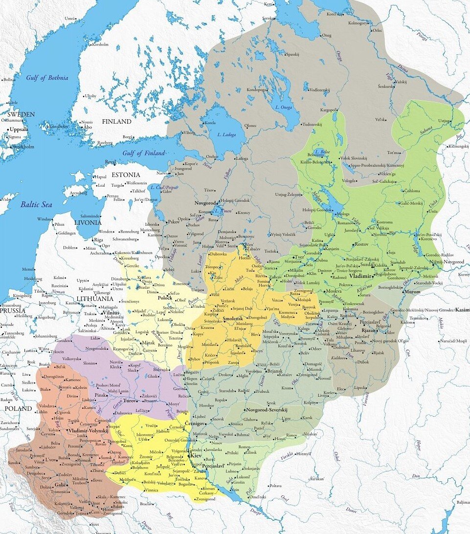 Так была разделена Русь к моменту рождения Александра Невского.