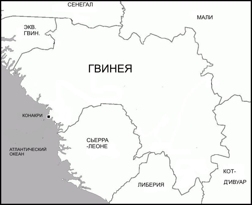 Гвинея карта мира