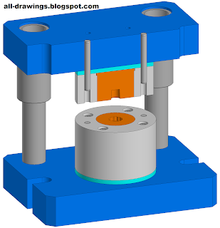 3D модель и чертежи штампа высадки шестигранника