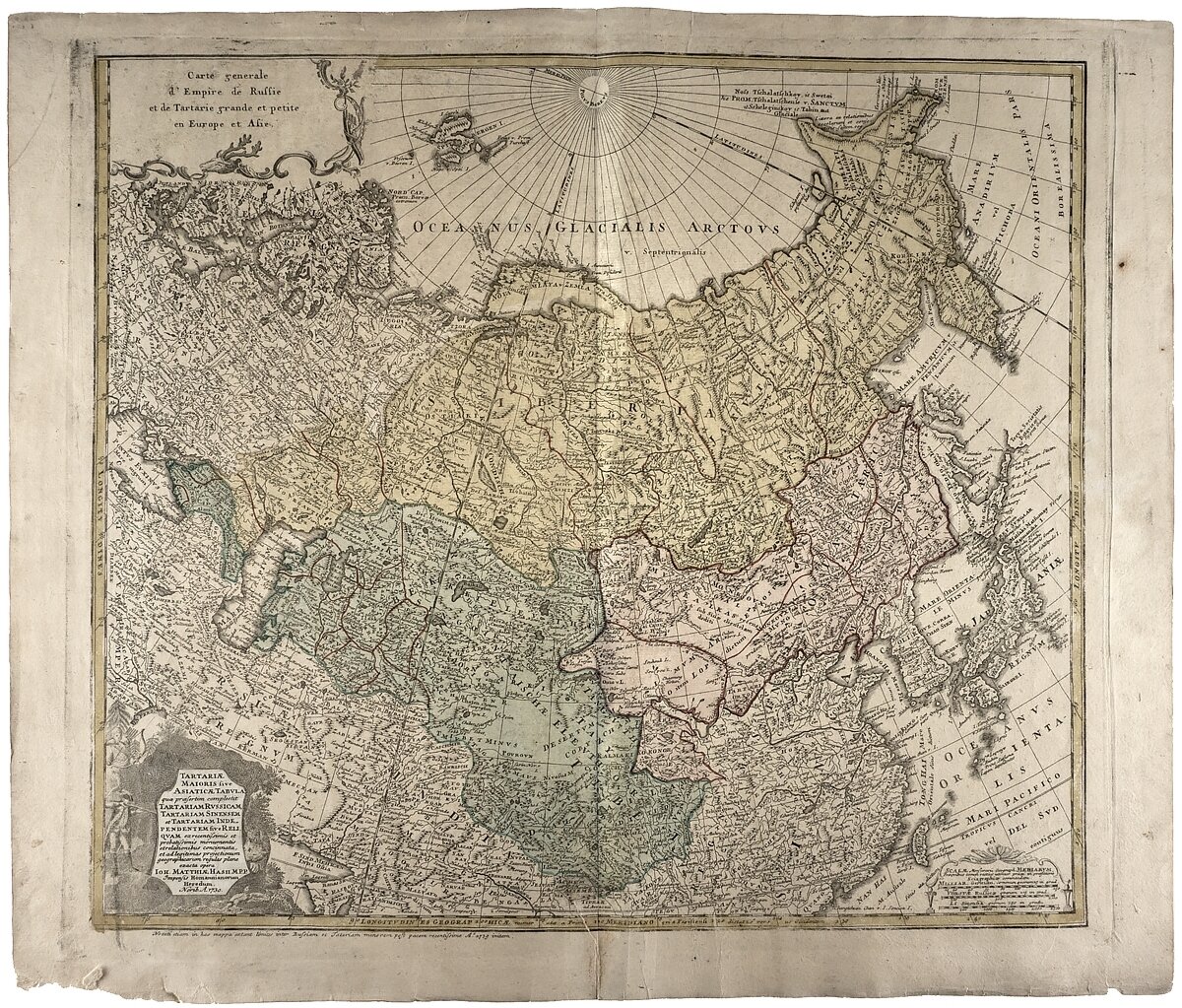 Карта Российской империи в 1730 году. 