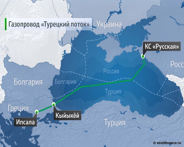 Турецкий поток карта газопровода