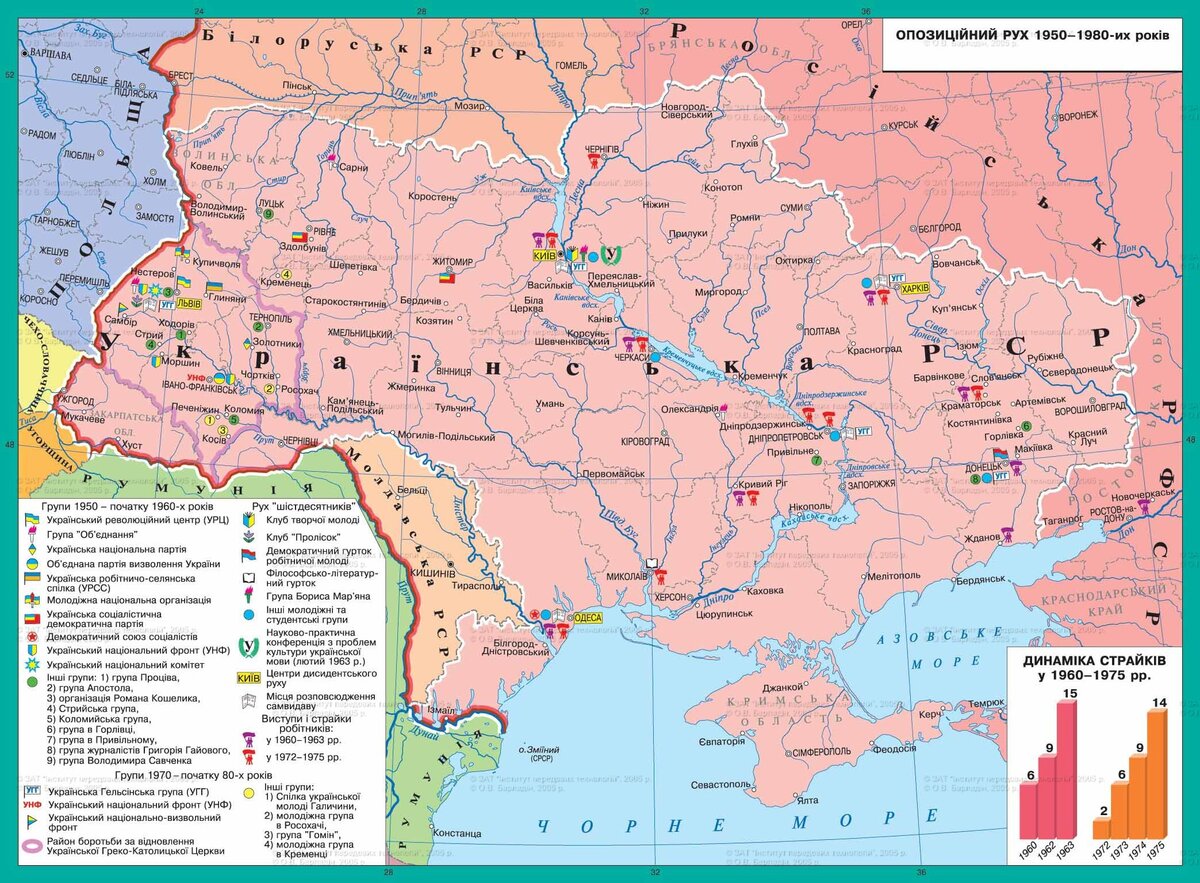 Карта украины до 1954 года по областям