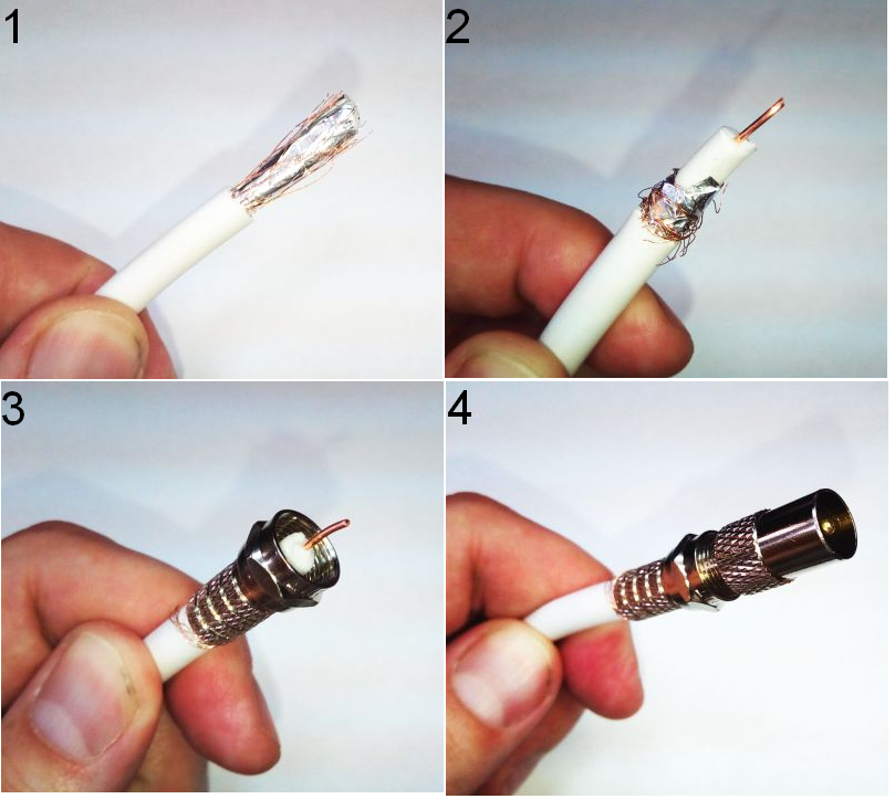 Правильное подключение кабеля к антенне