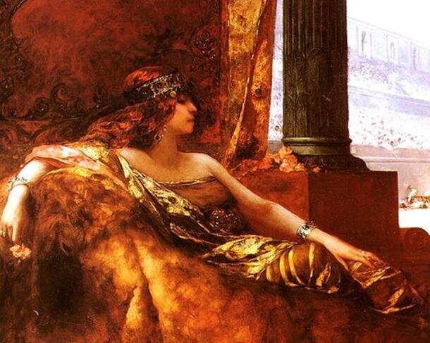 Говорят, что Феодора работала проституткой и выступала на сцене в Константинополе. «Императрица Феодора в Колизее», Жан-Жозеф Бенджамин-Констан, 1845-1902 