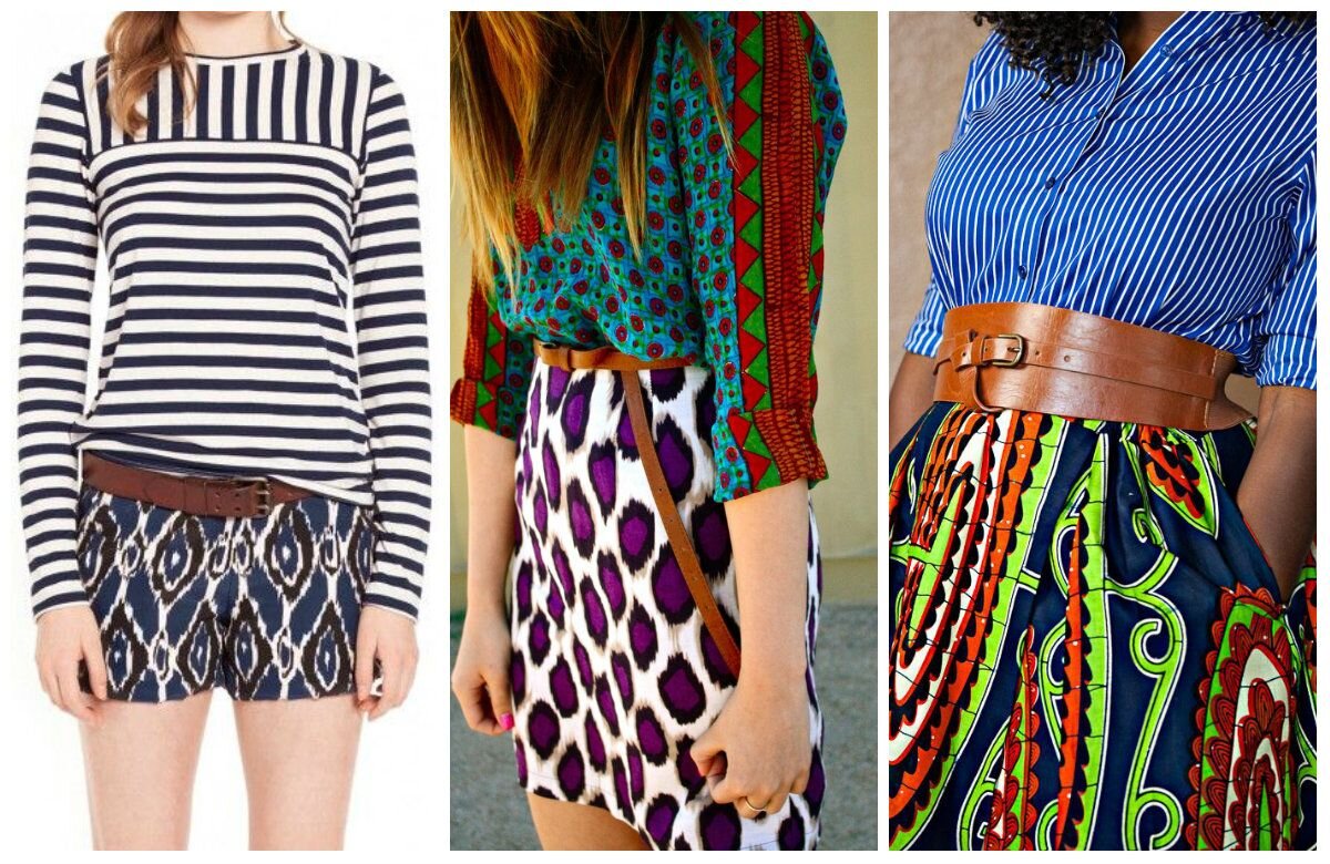 Фотография с сайта https://www.pinterest.ru/pin/672373419340987085/. Ремень разграничивает разные принты.