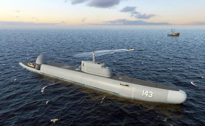 На фото: ныряющий патрульный корабль «Страж» (Фото: ЦКБ «Рубин») 