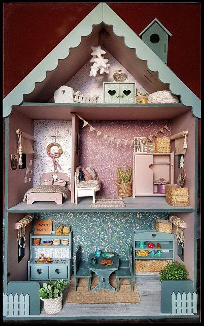 Кукольный домик своими руками (70 фото): варианты из фанеры, дерева, коробок, чертежи с размерами
