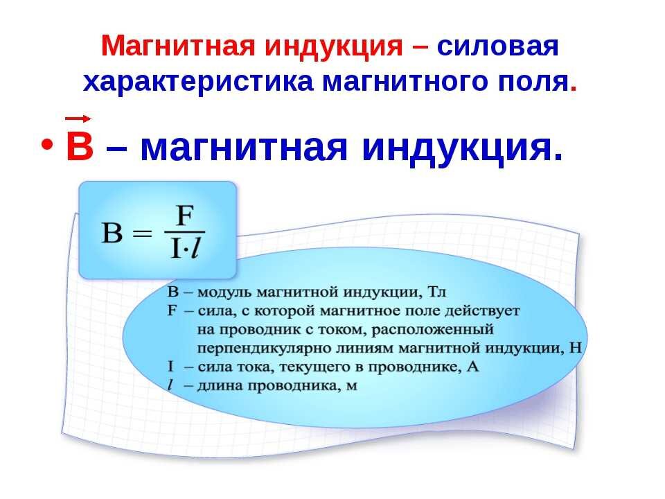  Определение магнитной индукции Магнитное поле в каждой своей точке — характеризуется вектором магнитной индукции — также как и электрическое поле характеризуется вектором напряженности электрического