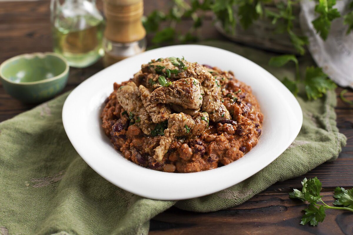 Лобио из фасоли с индейкой и грецкими орехами | Кулинарный блог «Ужин Дома»  | Дзен