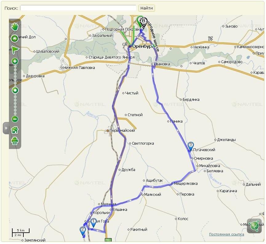 Маршрут с помощью карты