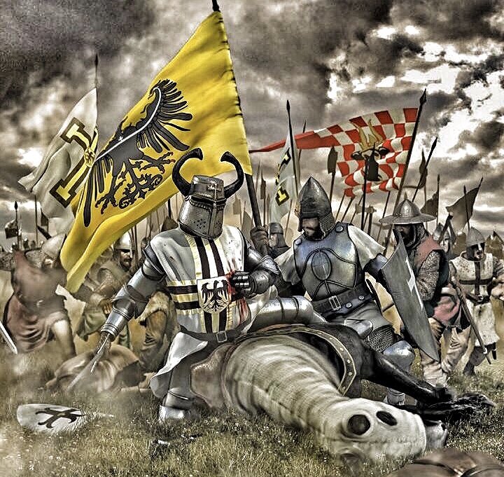 упал  пронзенный стрелой приор Тевтонского Ордена...