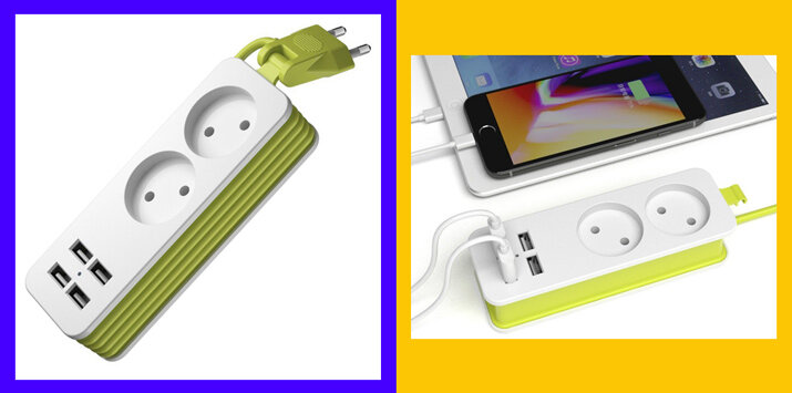 Удлинитель Zeoota с 4 USB портами для зарядки гаджетов