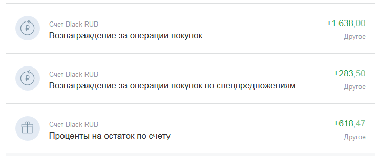 Вот такие начисления за март я увидел в ЛК банка