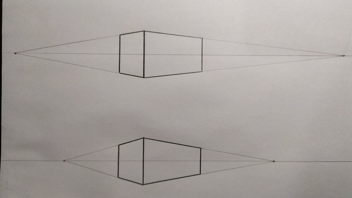 Перспектива. Линейная двухточечная, на примере параллелепипеда. Рисую и  рассказываю | РИСУЮ ДОМА | Дзен