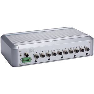  Анонсирован выход транспортного компьютера tBOX400-510, разработанного компанией Axiomtek. Компьютер собран на базе процессоров Kaby Lake-Uдопускает подключение до 8 устройств с питанием от PoE. tBOX400-510 сертифицирован на соответствие международному стандарту EN 50155, описывающему требования к электронному оборудованию для установки на подвижной состав железнодорожного транспорта. 
Компьютер tBOX400-510 внешним видом и компоновкой компьютер напоминает вышедшую несколько ранее модель tBOX300-510. Однако, если особенностью 300-й модели была возможность установки четырех накопителей и создания из них массива RAID 10, то нынешняя новинка представляет собой прежде всего платформу для организации систем дополнительного обзора или видеонаблюдения и записи при помощи IP-видеокамер с питанием от PoE.

Алюминиевый корпус компьютера предназначен для настенной установки и служит радиатором охлаждения процессора. На системной плате компьютера устанавливается 15-ваттный SoC-процессор мобильного класса архитектуры Kaby Lake. Это может быть и бюджетный Celeron 3965U и наиболее мощный в семействе i7-7600U. Процессор использует оперативную память DDR4-2133. На системную плату устанавливаются два модуля SO-DIMM максимальной общей емкостью 32 Гбайт. Операционная система и данные размещаются на SATA-накопителях, которых в данной модели может быть установлено 1 или 2 штук. Аппаратно поддерживаются массив RAID 0/1. Накопители ставятся в съемные лотки на передней панели компьютера, что позволяет быстро заменить или изъять их без демонтажа всей системы. Также возможно использование накопителя mSATA, который устанавливается в один из слотов расширения Mini PCIe. Всего слотов расширения три, все они раcсчитаны на полноразмерные платы. На случай установки плат беспроводной связи в корпусе предусмотрены отверстия для антенных гнезд.

Разъемы компьютера tBOX400-510 разделены на две группы. Первая группа разъемов находится на задней панели компьютера и предназначена для постоянных подключений к бортовому оборудованию и по этой причине использует разъемы M12 с резьбовой фиксацией соединения. Это один разъем ввода питания, два порта Gigabit Ethernet без PoE и 8 портов Fast Ethernet с PoE. Вторая группа разъемов собрана на передней панели. Здесь находятся аудиоконнекторы, четыре гнезда шины USB 3, медный порт Gigabit Ethernet с гнездом RJ45, видеоинтерфейс DVI-I, последовательный интерфейс RS-232/422/485 с функцией системной консоли, гнездо для выносной кнопки включения и индикаторные светодиоды. Также на передней панели находятся съемные лотки для накопителей SATA.

Компьютер tBOX300-510 работает при температурах от -40°C до +70°C. При использовании компьютера при отрицательных температурах его придется укомплектовать специальными твердотельными накопителями и модулями памяти, которые способны стабильно работать при низких температурах. Данные комплектующие выпускаются как Axiomtek, так и компанией Cervoz, которая специализируется на модулях памяти и накопителях промышленного класса. Заказать модули памяти и накопители можно в нашей компании "Встраиваемые системы", которая является официальным дистрибьютором Axiomtek и Cervoz, и поставляет данные модули на российский рынок.

Компьютер сертифицирован на соответствие стандартам ISO 7637, EN 50155, EN 50121-3-2, EN 45545-2, DNV 2.4 иIEC 60945, описывающим требования к бортовому оборудованию транспортных средств.

Базовая модель компьютера tBOX400-510 предназначена для установки на подвижной состав железнодорожного транспорта. Питание базовой модели осуществляется от бортовой сети постоянного тока напряжением от 24 до 110 вольт. На сайте производителя сообщается, что tBOX400-510 будет также выпускаться в морской (питание 24 V DC) и автомобильной версиях (питание 12/24 V DC).

Технические характеристики компьютера tBOX400-510:

    Процессор: Intel Core i7-7600U (тактовая частота 2.80 - 3.90 ГГц, 2 ядра 4 потока, кэш-память 4 Мбайт, техпроцесс 14 нм, TDP 15 (25-7.5) Вт)
    Чипсет: SoC
    Оперативная память: DDR4-2133, 2 x SO-DIMM, максимальный объем 32 Гбайт
    BIOS: AMI
    Видеоконтроллер: HD Graphics 620 (интегрированный, девятое поколение, конфигурация исполняющих устройств 192:24:3)
    Видеовыходы: 1 x DVI-I
    Подключение дисковых накопителей:2 x 2.5" SATA (съемный лоток), 1 x mSATA
    Расширение системы: 3 x Mini PCIe (для полноразмерных плат
    Подключение SIM-карты: 2
    Отверстия для установки антенных разъемов: 5
    Ethernet: 3 x 10/100/1000 (Intel® i210-IT), 8 x 10/100
    Порты USB: 4 x USB 3.0
    Порты COM: 1 x RS-232/422/485
    Аудио: Mic-in / Line-out
    Дискретный интерфейс: нет
    Управление и индикация: PWR LED, HDD LED, выносная кнопка включения питания
    Питание: 24 ~ 110 V DC (железнодорожная модель)
    Конструкция: корпус из алюминиевых деталей
    Монтаж: настенный
    Диапазон рабочих температур: -40°C ~ +60°C (-25~55 при использовании HDD)
    Габариты: 321 x 210 x 73
    Вес: 3.5 кг
    Поддержка операционных систем: Windows 10 64-bit, Linux
