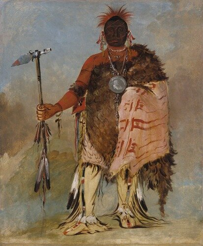 Om-pah-tón-ga, Big Elk, знаменитый воин - George Catlin (1796-1872) - около 1832