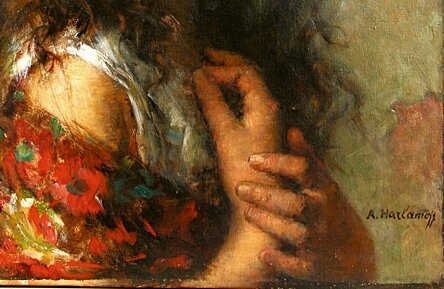 Харламов Алексей Алексеевич. Голова девочки. Холст, масло. 48, 5 х 36, 5

