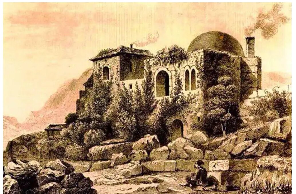 Гравюра Шарля Тексье, показывающая состояние дворца в 1834 году.