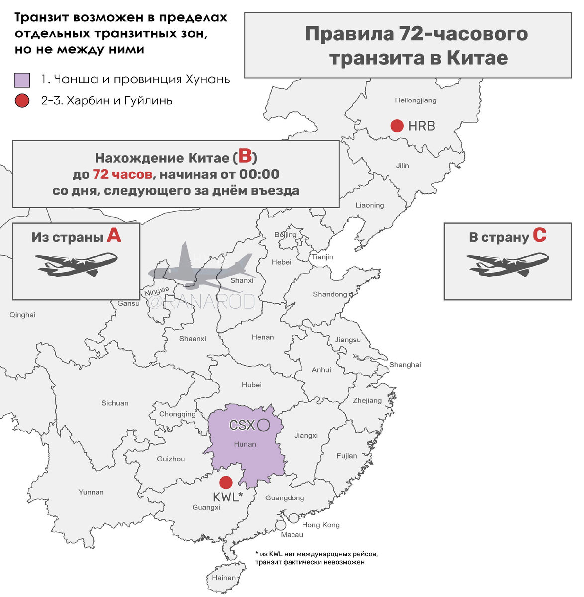 Правила транзита через китай