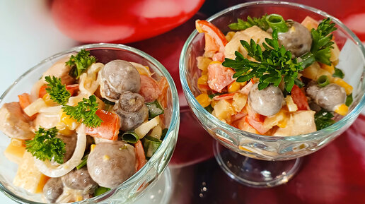 Вкусный салат с грибами «Пандора» на Новый год