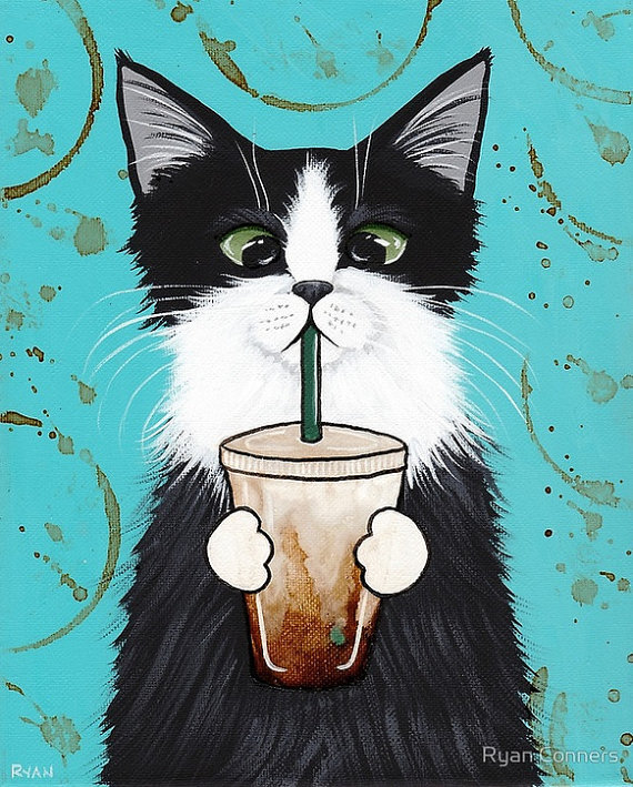  Ryan Conners - американская художница. Не шедеврально, но коты у нее получаются довольно забавные. 

