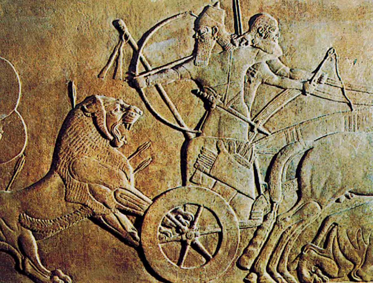 Ассирия охота на Львов рельеф