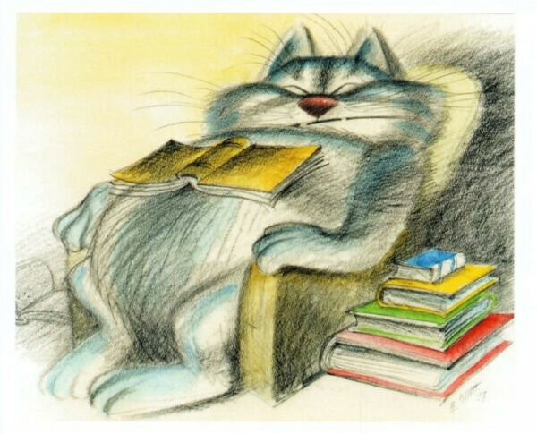 Набор открыток "Веселые картинки Виктора Чижикова" (дна из открыток набора).