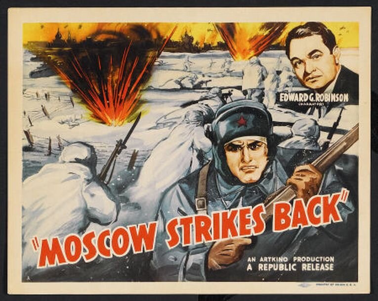 Американский постер фильма "Разгром немецких войск под Москвой", источник IMDb.com