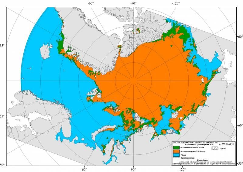 Такова ледовая обстановка на СМП на сегодняшний день. Через месяц она улучшится, но не настолько, как кому-то очень хочется 
