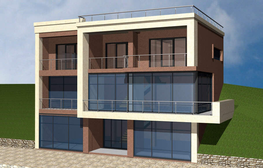 Эскиз дома. Проектировала для строительства в Симеизе.