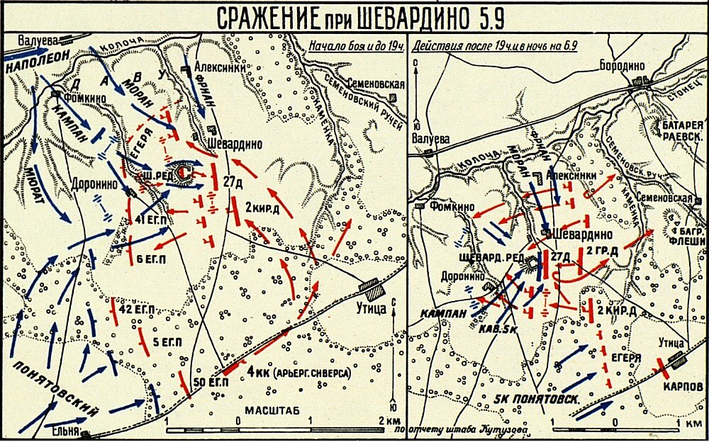 План сражения бородино